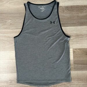 Under Armour Men’s Heather Gray Tank Top with Black Trim